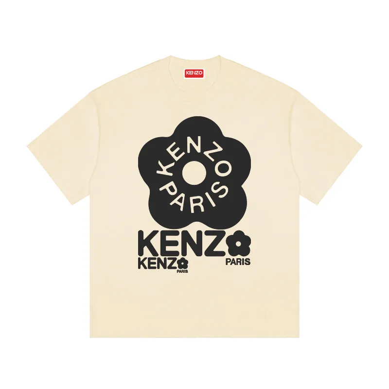 Kenzo BOKE FLOWER 2.0 University Jungle Team 'BOKE FLOWER' T-SHIRT Color: Black Apricot White Size: M L XL XXL Three Standards Style Number: K 50